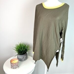 Cloth By Design womens green oversized multi tie knot knit sweater